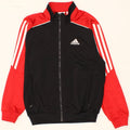 ADIDAS Boys Tracksuit Top Jacket 11-12 Years Large Black Colourblock Vintage Adidas and Second-Hand Adidas from Messina Hembry 