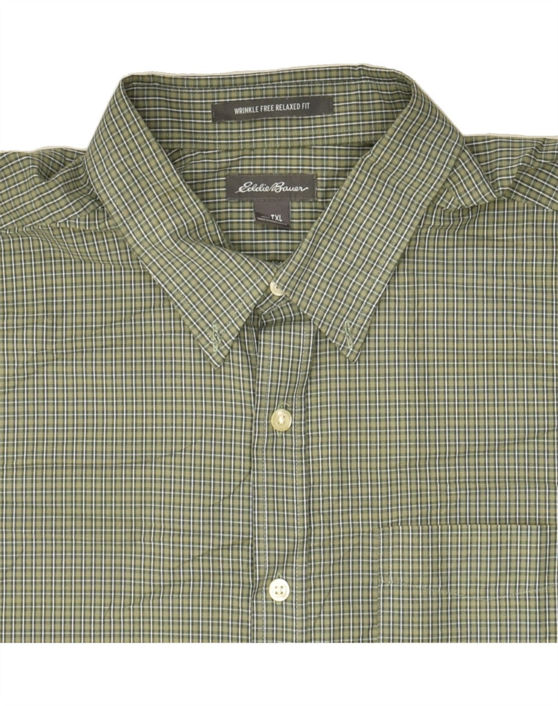 EDDIE BAUER Mens Relaxed Fit Shirt XL Green Check Cotton | Vintage Eddie Bauer | Thrift | Second-Hand Eddie Bauer | Used Clothing | Messina Hembry 