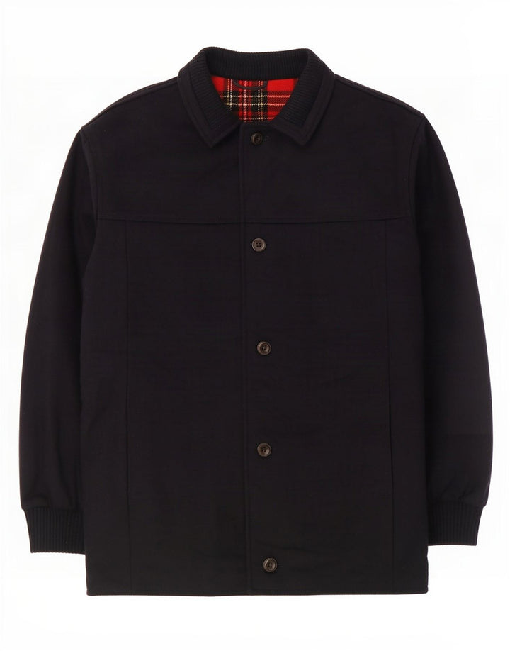 Merlet Mens Bomber Jacket IT 54 2XL Navy Blue Wool