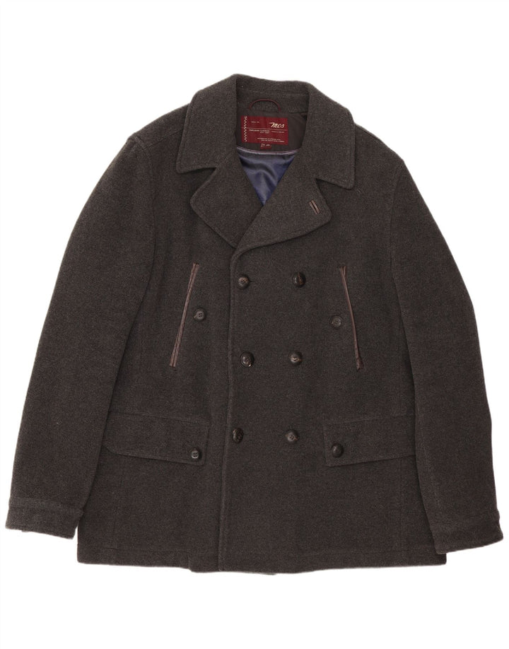 Marlboro Classics Mens Pea Coat EU 56 3XL Grey Wool