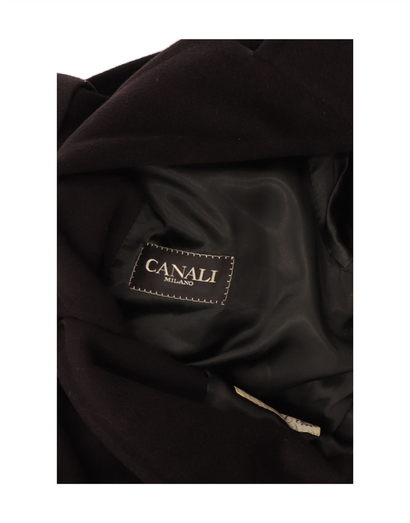 CANALI Mens Open Overcoat UK 40 Large Black Vintage Canali and Second-Hand Canali from Messina Hembry 