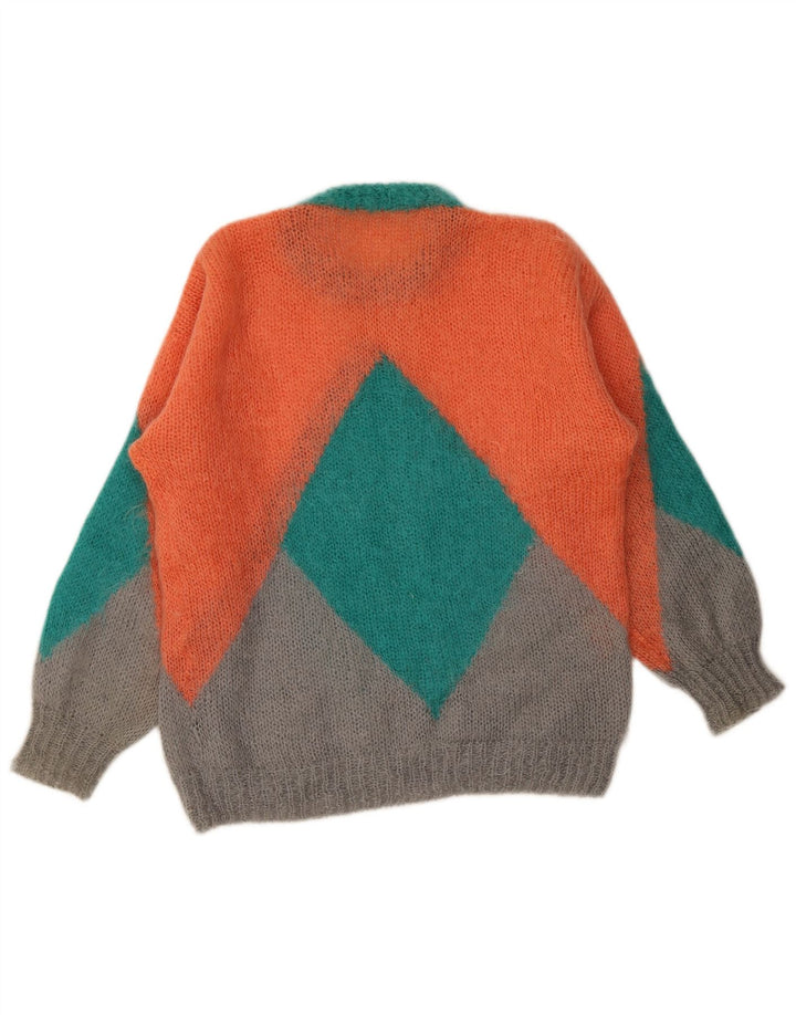 Vintage Womens Crew Neck Jumper Sweater XL Multicoloured Geometric