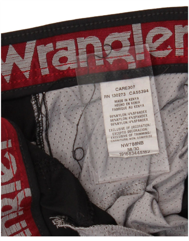 WRANGLER Mens Straight Cargo Trousers W38 L30 Black Nylon