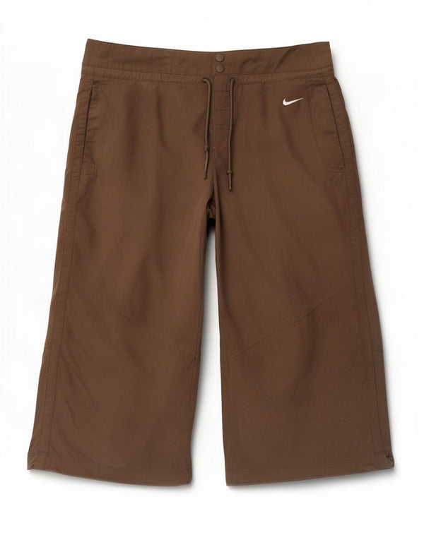 Nike Womens Capri Trousers UK 8/10 Small W30 L20 Brown Polyester