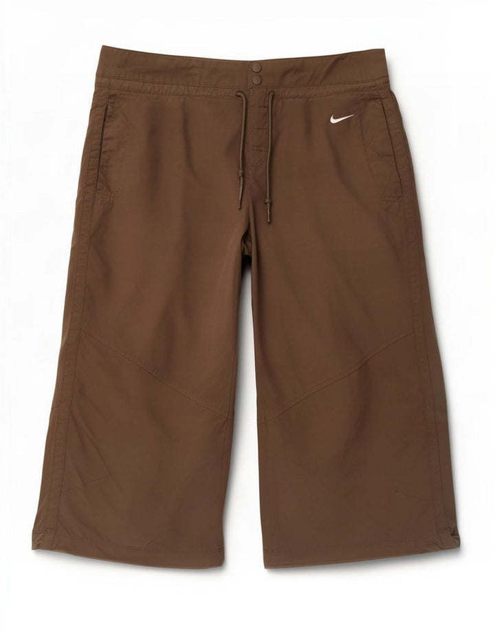 Nike Womens Capri Trousers UK 8/10 Small W30 L20 Brown Polyester
