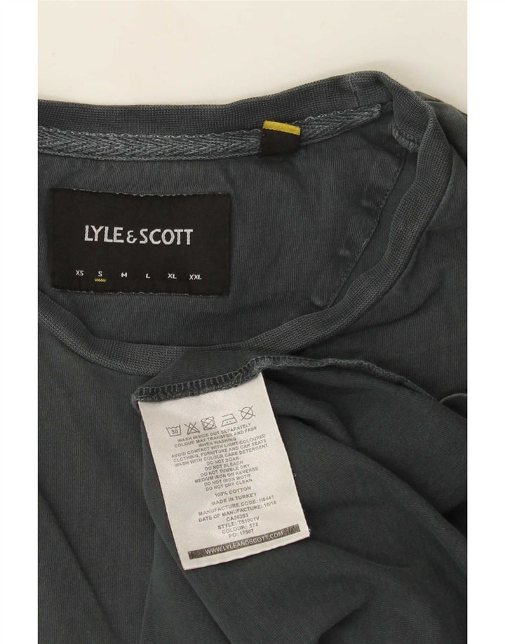 Lyle & Scott Mens T-Shirt Top Small Grey Cotton