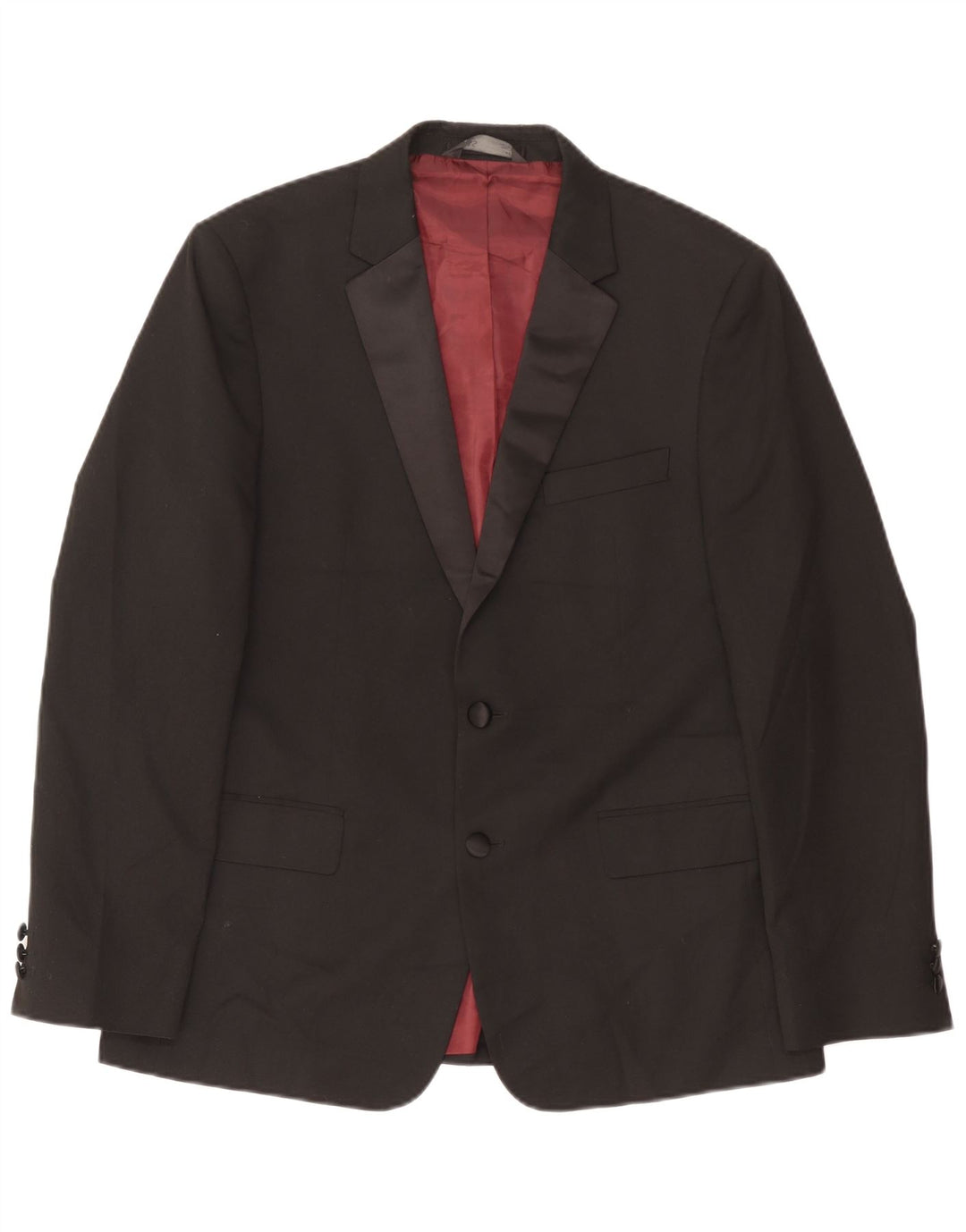 Marks & Spencer Mens 2 Button Blazer Jacket UK 42 Large Black Polyester