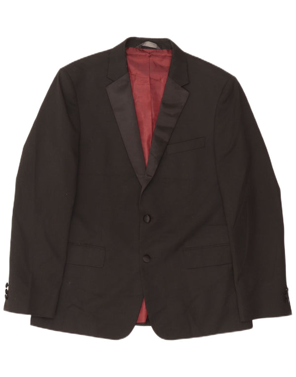 Marks & Spencer Mens 2 Button Blazer Jacket UK 42 Large Black Polyester