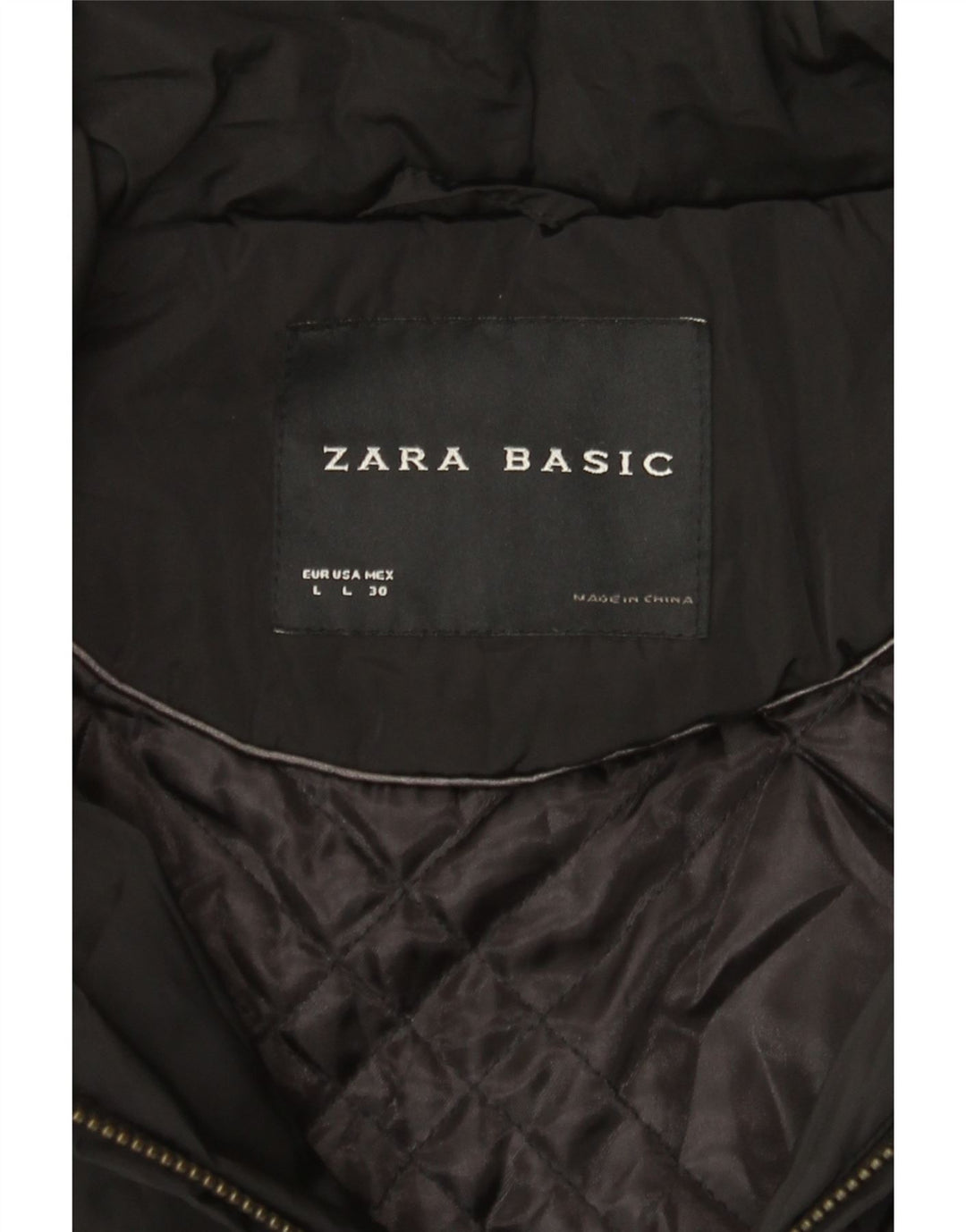 Zara Womens Padded Jacket UK 14 Large Black