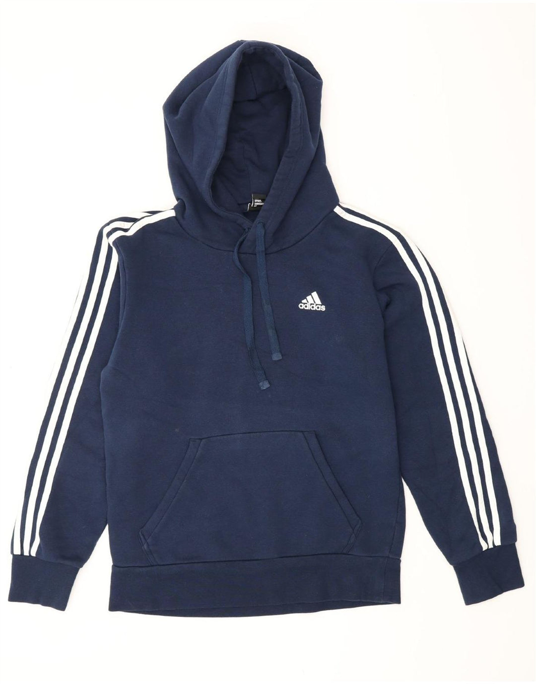 ADIDAS Mens Hoodie Jumper Small Navy Blue Cotton
