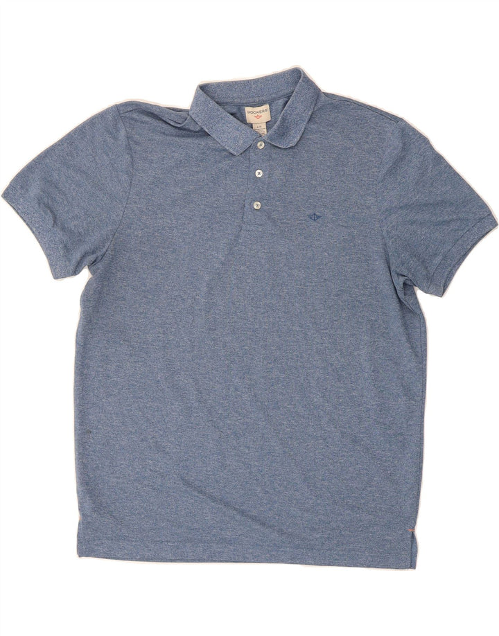 DOCKERS Mens Polo Shirt Large Blue Polyester Vintage Dockers and Second-Hand Dockers from Messina Hembry 