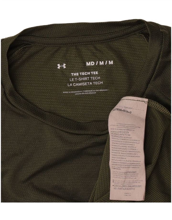 Under Armour Mens T-Shirt Top Medium Khaki Polyester
