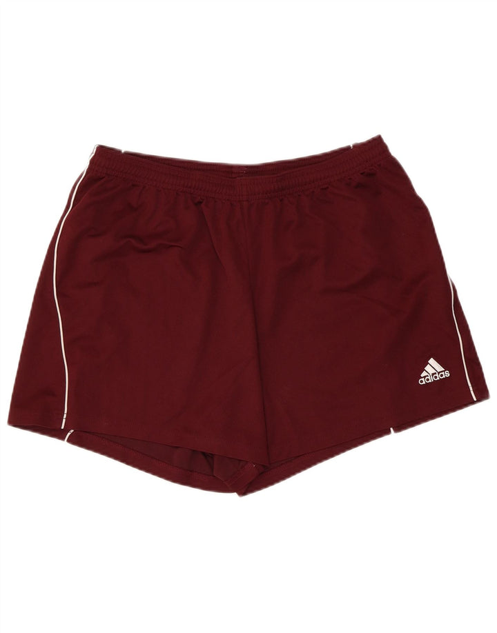 ADIDAS Womens Climalite Sport Shorts UK 14 Large  Burgundy Polyester