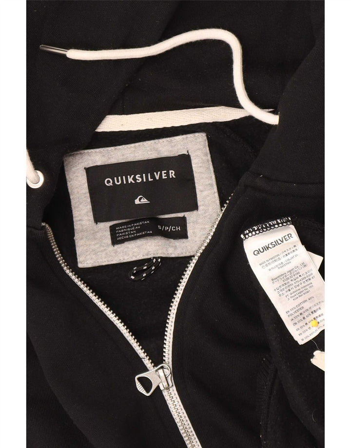 Quiksilver Mens Zip Hoodie Sweater Small Black Cotton