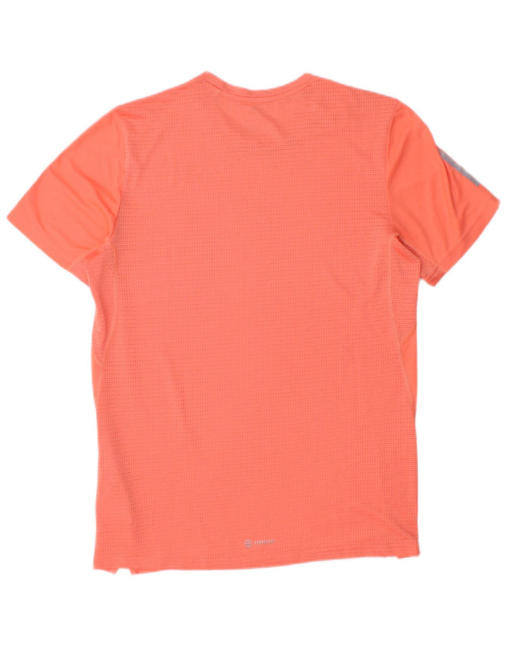 Adidas Mens Running T-Shirt Top Small Orange Polyester