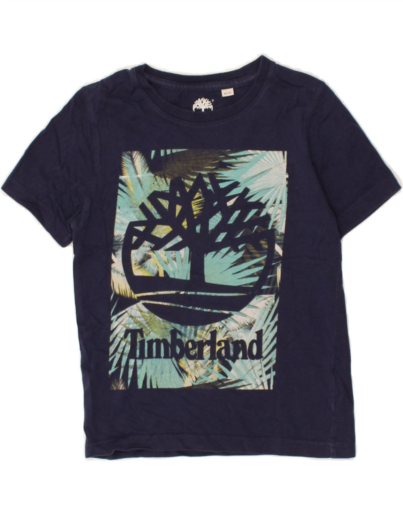 TIMBERLAND Boys Graphic T-Shirt Top 7-8 Years Navy Blue Cotton | Vintage Timberland | Thrift | Second-Hand Timberland | Used Clothing | Messina Hembry 