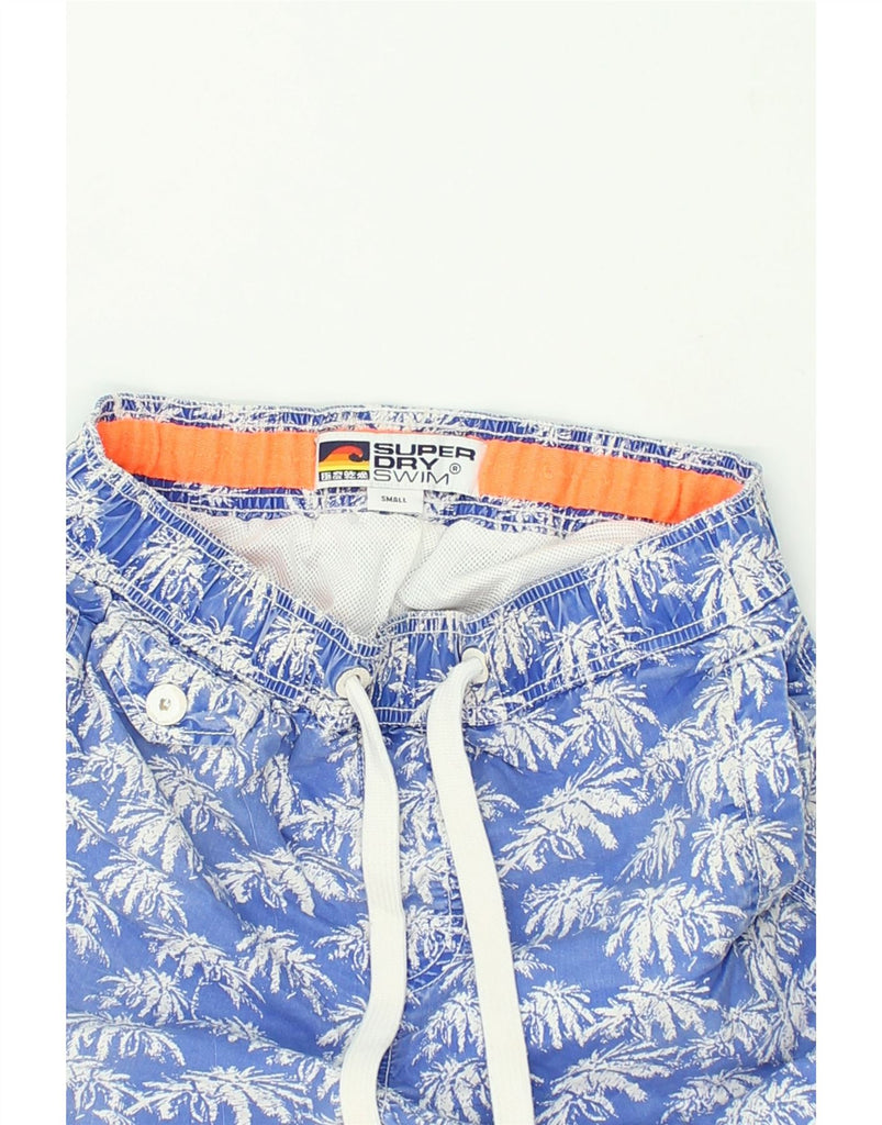 SUPERDRY Mens Swimming Shorts Small Blue Floral Polyester | Vintage Superdry | Thrift | Second-Hand Superdry | Used Clothing | Messina Hembry 
