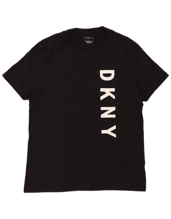 Dkny Mens Graphic T-Shirt Top XL Black Cotton