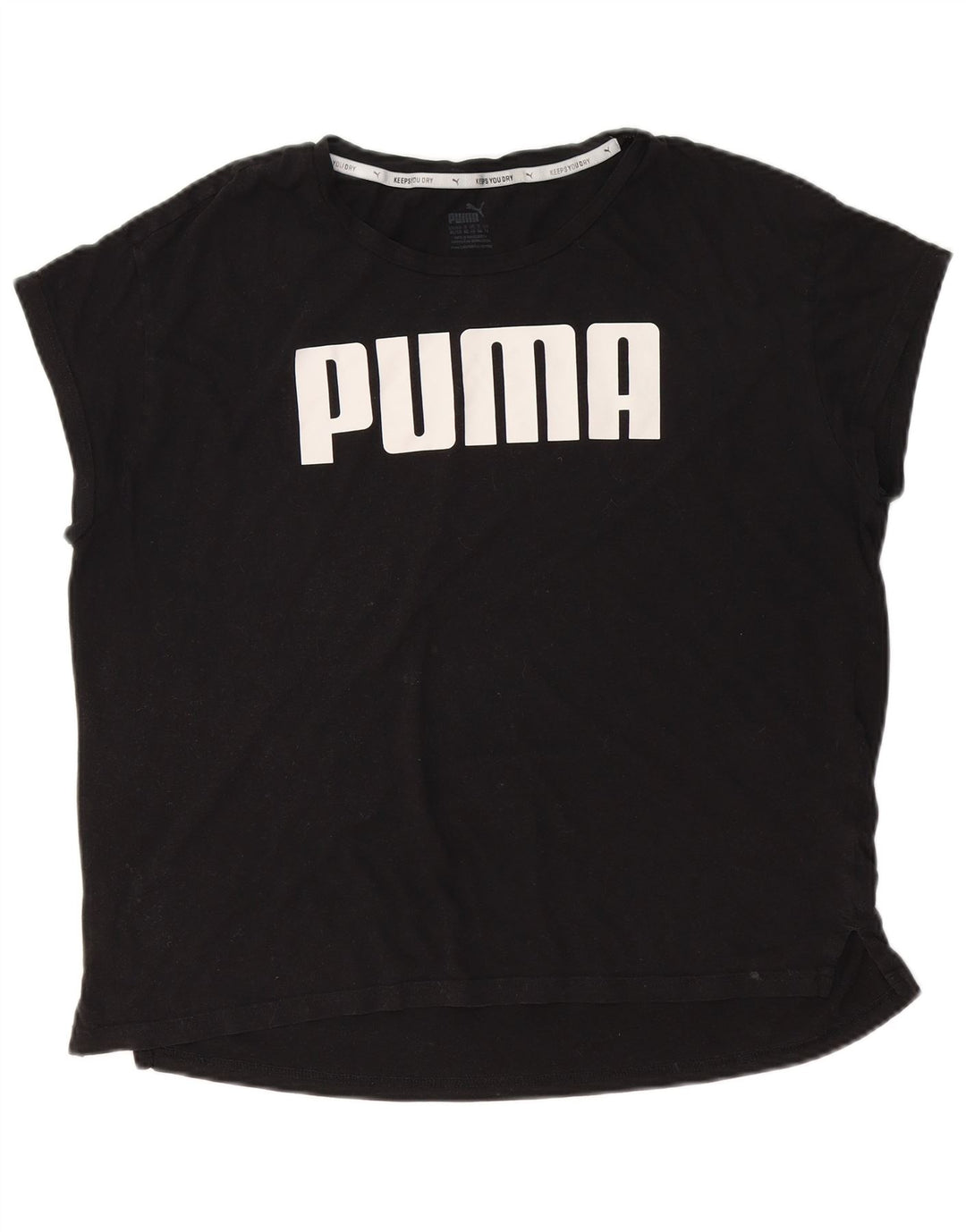 PUMA Womens Oversized Graphic T-Shirt Top UK 16 Large Black