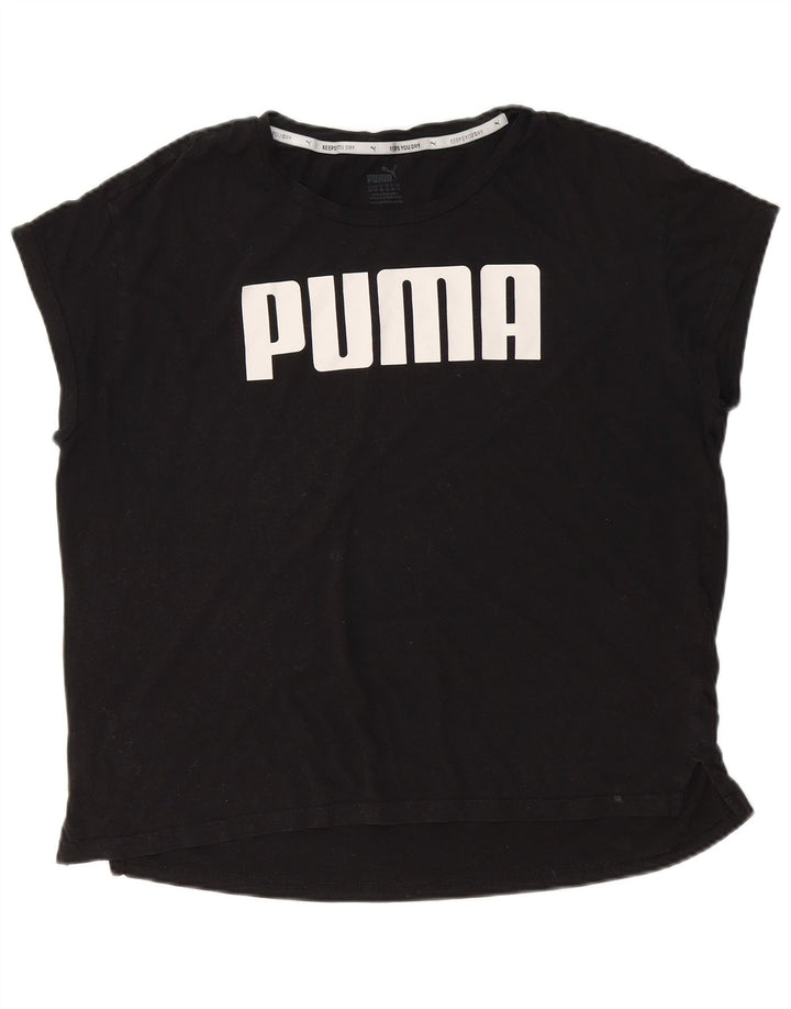 PUMA Womens Oversized Graphic T-Shirt Top UK 16 Large Black