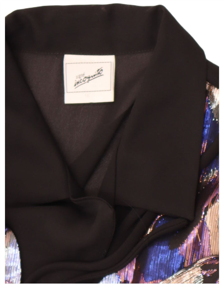 C&A Womens Relaxed Fit Abstract Pattern Shirt Blouse UK 16 Large Black