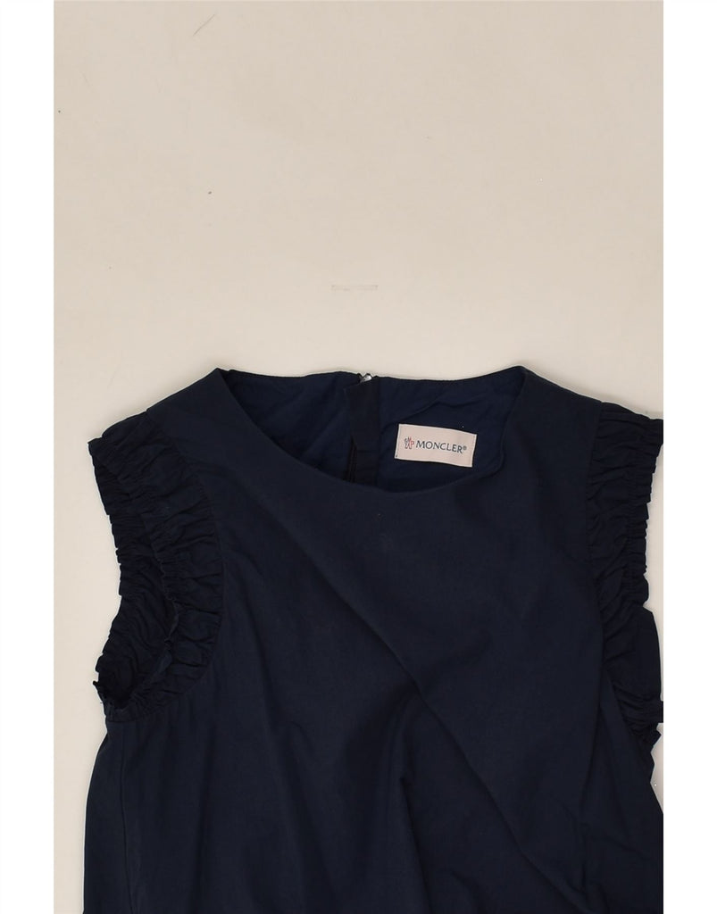 MONCLER Girls Sleeveless A-Line Dress 11-12 Years Navy Blue Cotton | Vintage Moncler | Thrift | Second-Hand Moncler | Used Clothing | Messina Hembry 