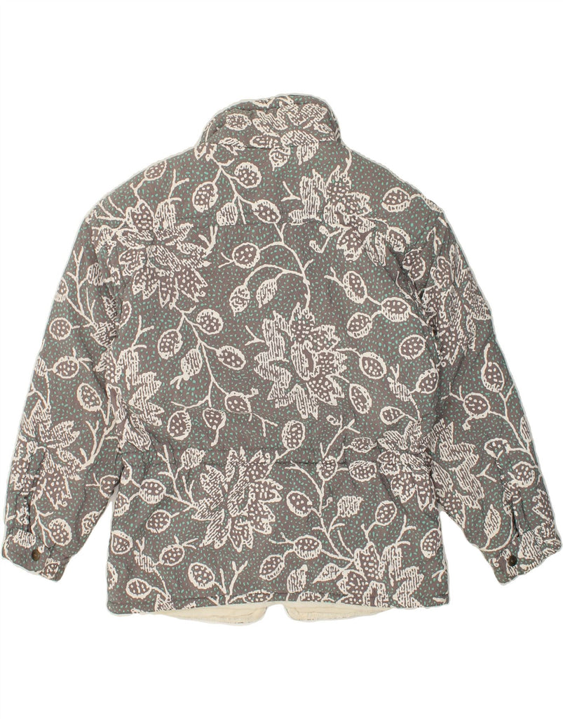 COLMAR Womens Windbreaker Jacket IT 46 Large Grey Floral Polyamide | Vintage Colmar | Thrift | Second-Hand Colmar | Used Clothing | Messina Hembry 