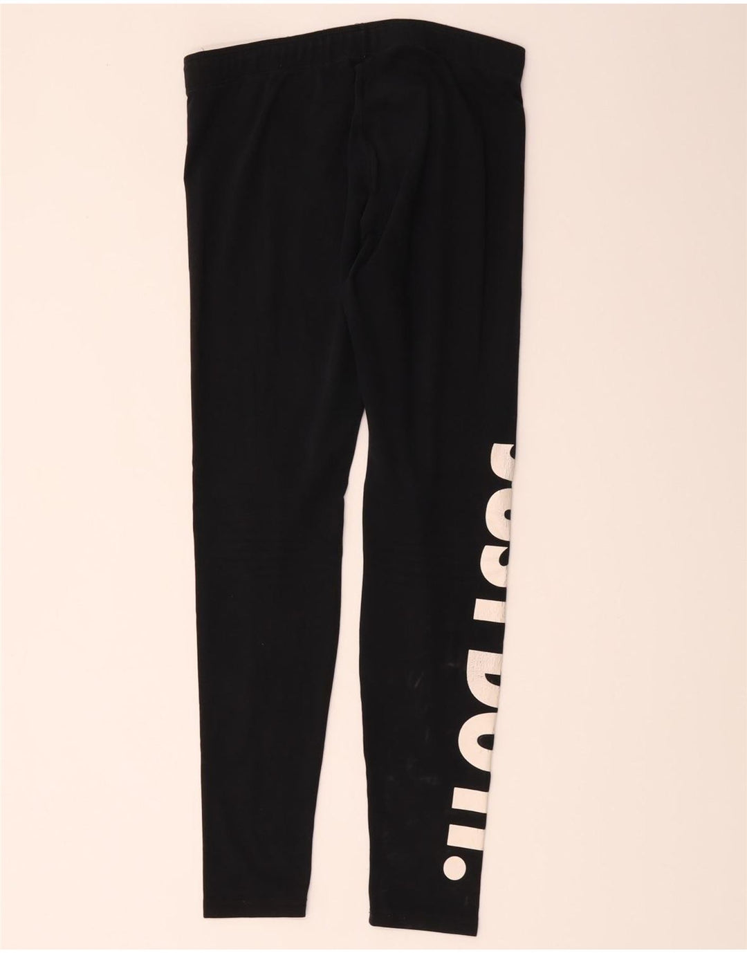 Nike Womens Graphic Leggings UK 12 Medium Black Cotton
