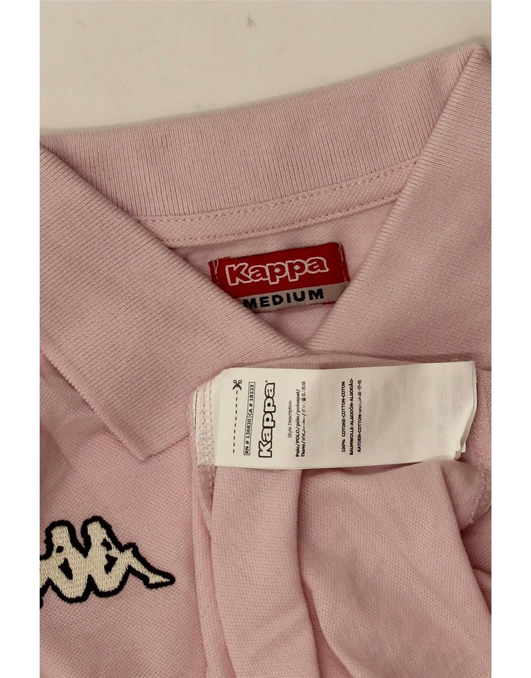 Kappa Womens Polo Shirt UK 12 Medium Pink Cotton