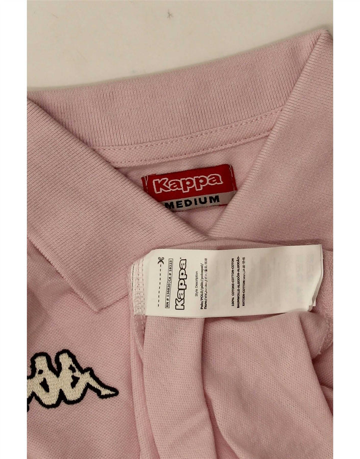 Kappa Womens Polo Shirt UK 12 Medium Pink Cotton