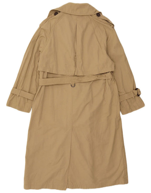 Zara Womens Oversized Trench Coat UK 6 XS Beige Polyester