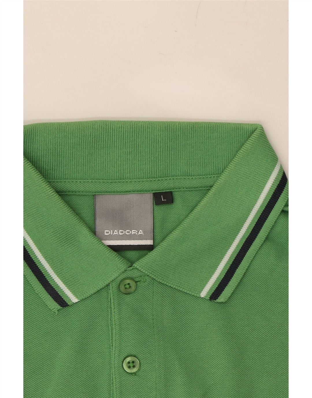 DIADORA Mens Polo Shirt Large Green Cotton Vintage Diadora and Second-Hand Diadora from Messina Hembry 