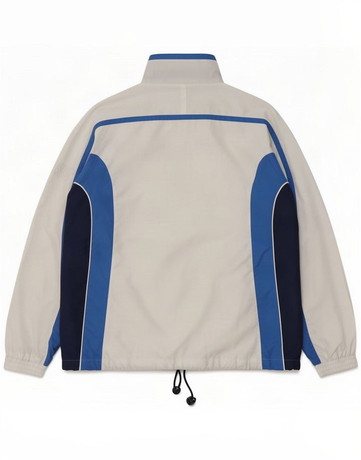 Asics Mens Tracksuit Top Jacket Large White Colourblock Polyester