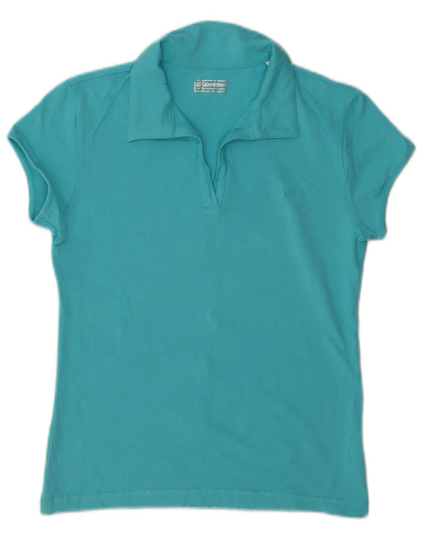 Lotto Womens Polo Shirt UK 14 Large Blue Cotton