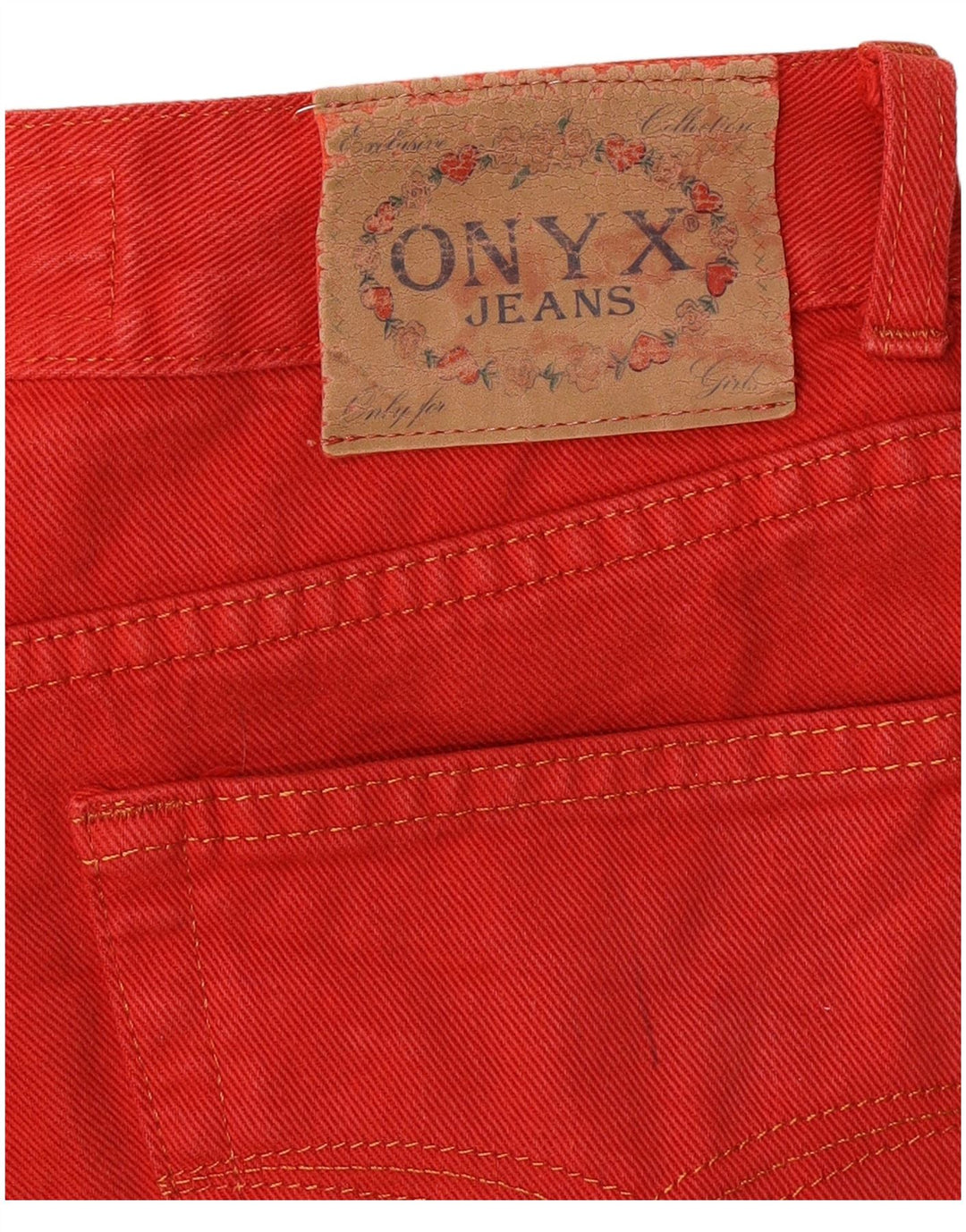 ONYX Mens High Waist Jeans W28 L30 Red