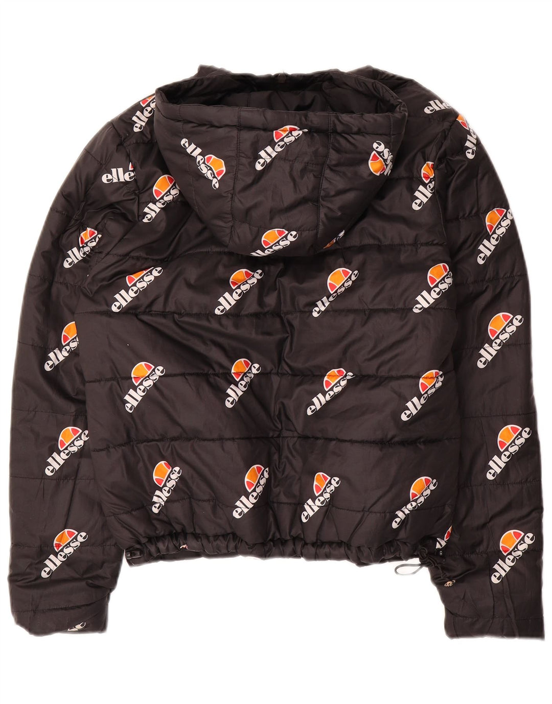 Ellesse Womens Oversized Hooded Reversible Padded Jacket UK 8 Small Black