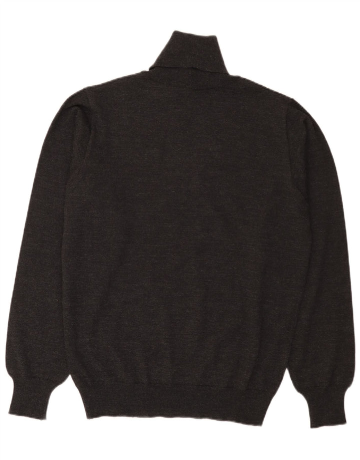 IL GRANCHIO Mens Roll Neck Jumper Sweater Medium Grey Wool