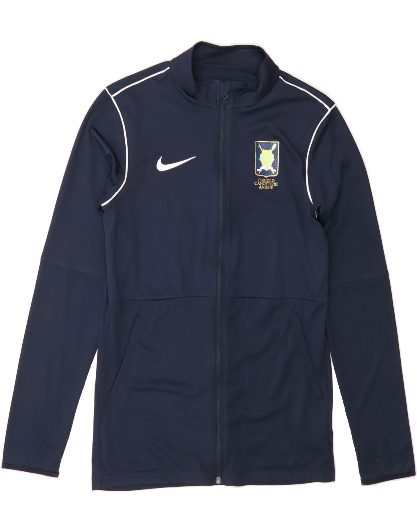 NIKE Mens Dri Fit Graphic Tracksuit Top Jacket Small Navy Blue