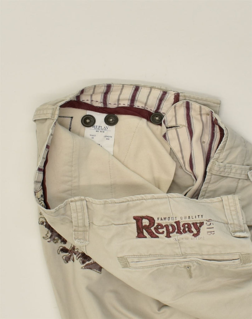 REPLAY Mens Straight Chino Trousers W33 L32 Grey Cotton | Vintage Replay | Thrift | Second-Hand Replay | Used Clothing | Messina Hembry 