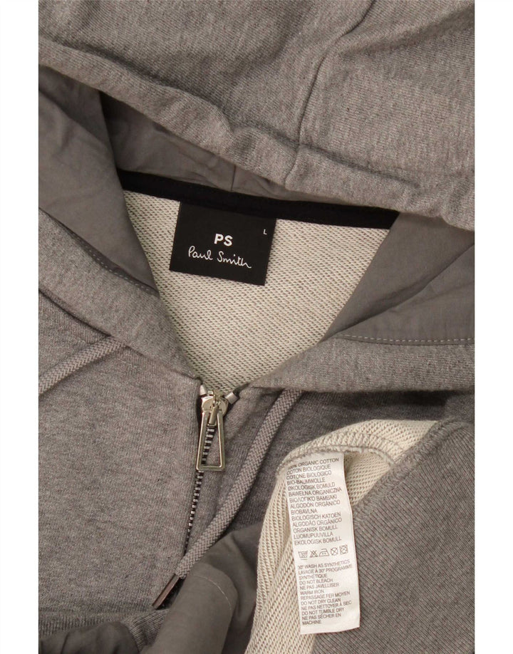 Paul Smith Mens Zip Hoodie Sweater Large Grey Cotton
