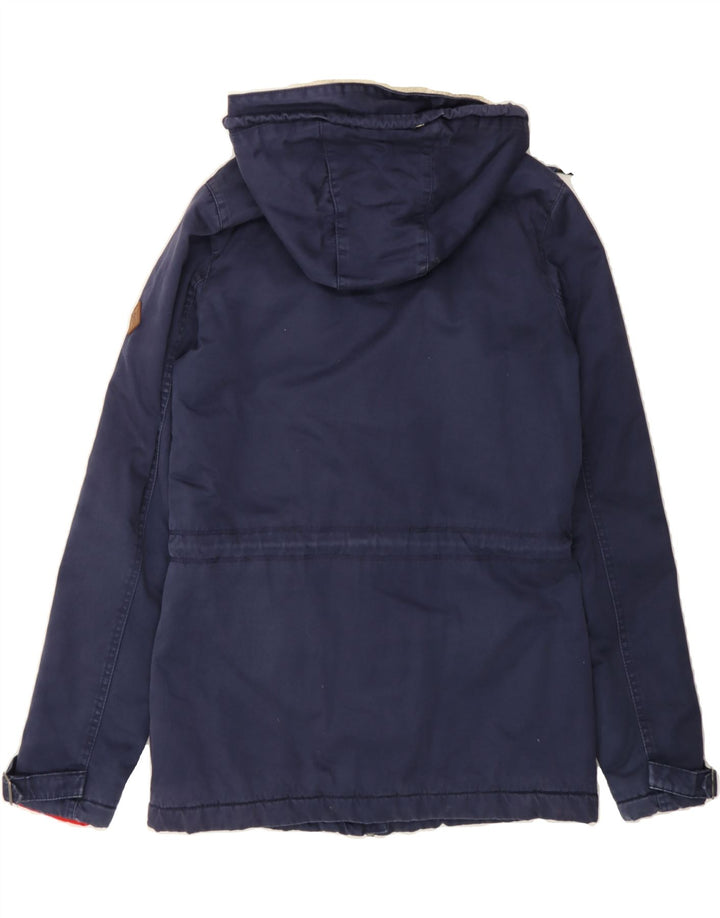 O'NEILL Womens Hooded Windbreaker Jacket UK 10 Small Navy Blue Cotton Vintage O'Neill and Second-Hand O'Neill from Messina Hembry 