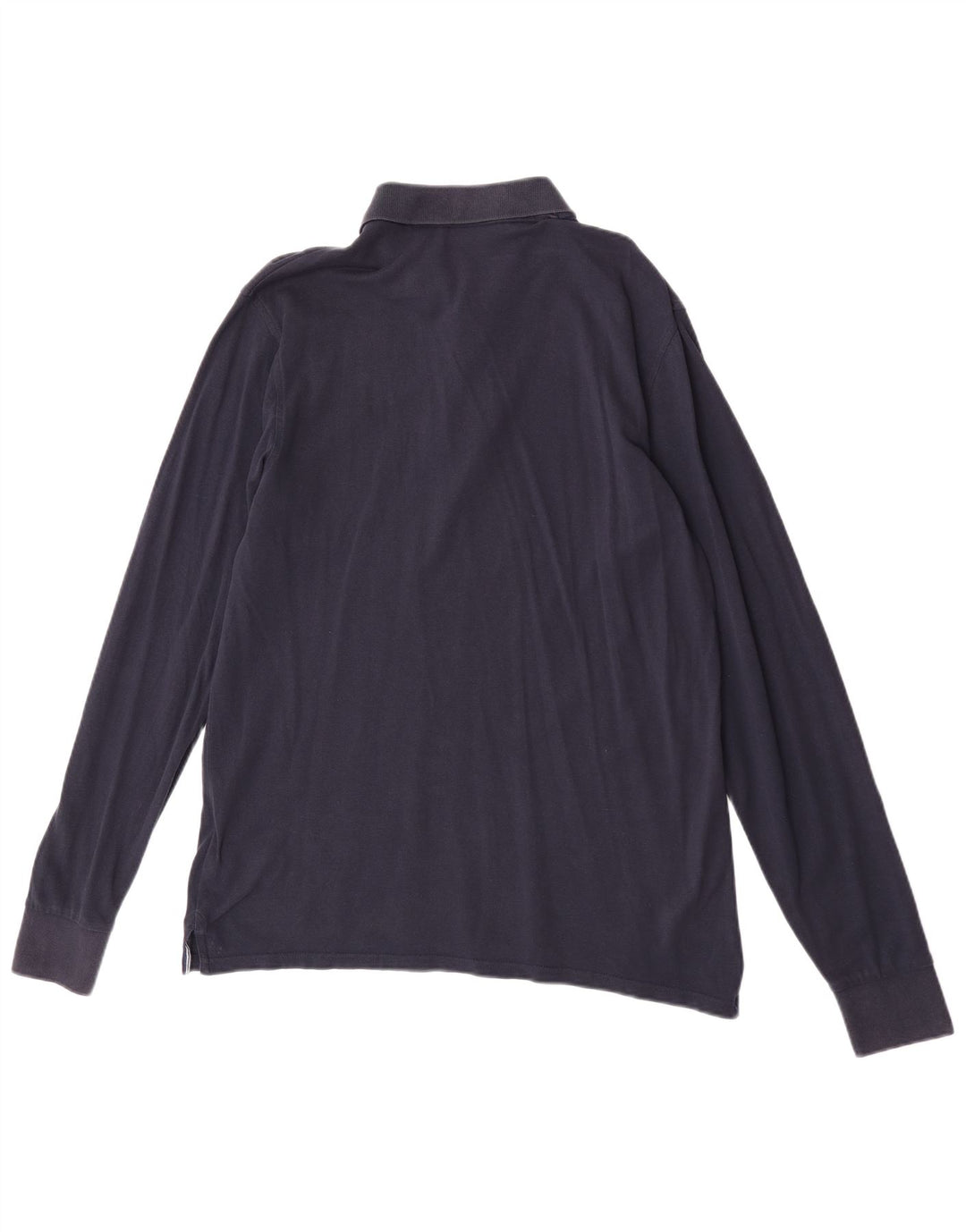 Gant Mens Long Sleeve Polo Shirt Large Navy Blue Cotton