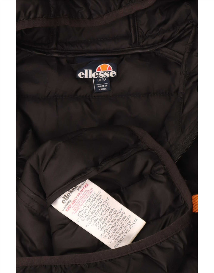 Ellesse Womens Hooded Oversized Padded Jacket UK 10 Small Black Polyester
