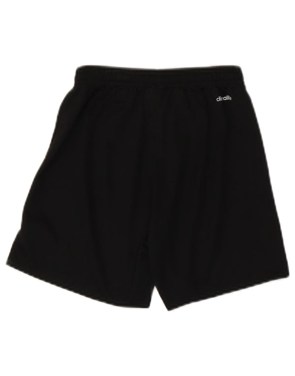 ADIDAS Boys Climalite Sport Shorts 9-10 Years Black Polyester