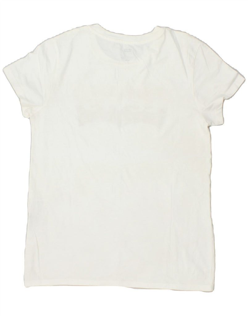 LEVI'S Womens Graphic T-Shirt Top UK 14 Medium White Vintage Levi's and Second-Hand Levi's from Messina Hembry 