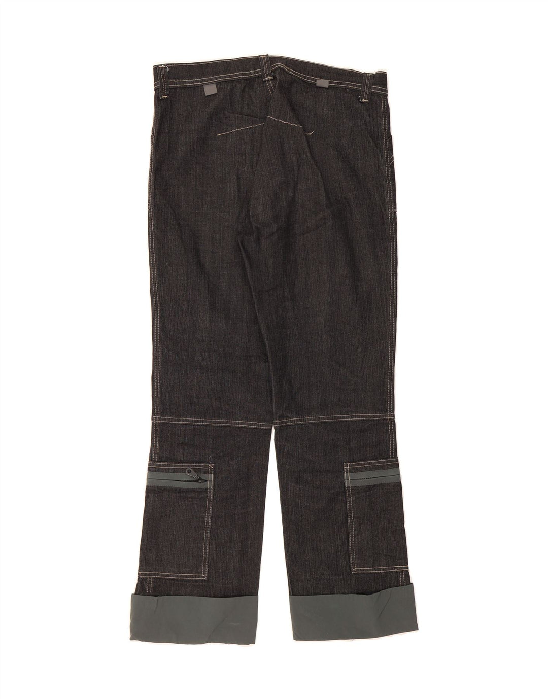 VINTAGE Womens Cargo Straight Jeans IT 40 Medium W30 L28 Black Cotton Vintage Vintage and Second-Hand Vintage from Messina Hembry 