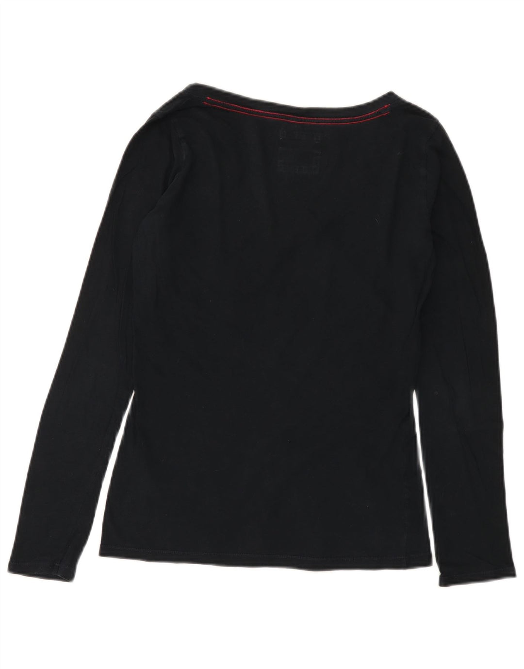 HOLLISTER Womens Top Long Sleeve UK 12 Medium Black Cotton