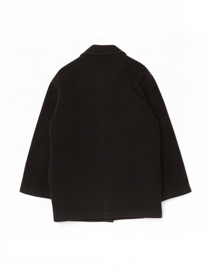 Lacoste Mens Overcoat IT 50 Large Black Wool