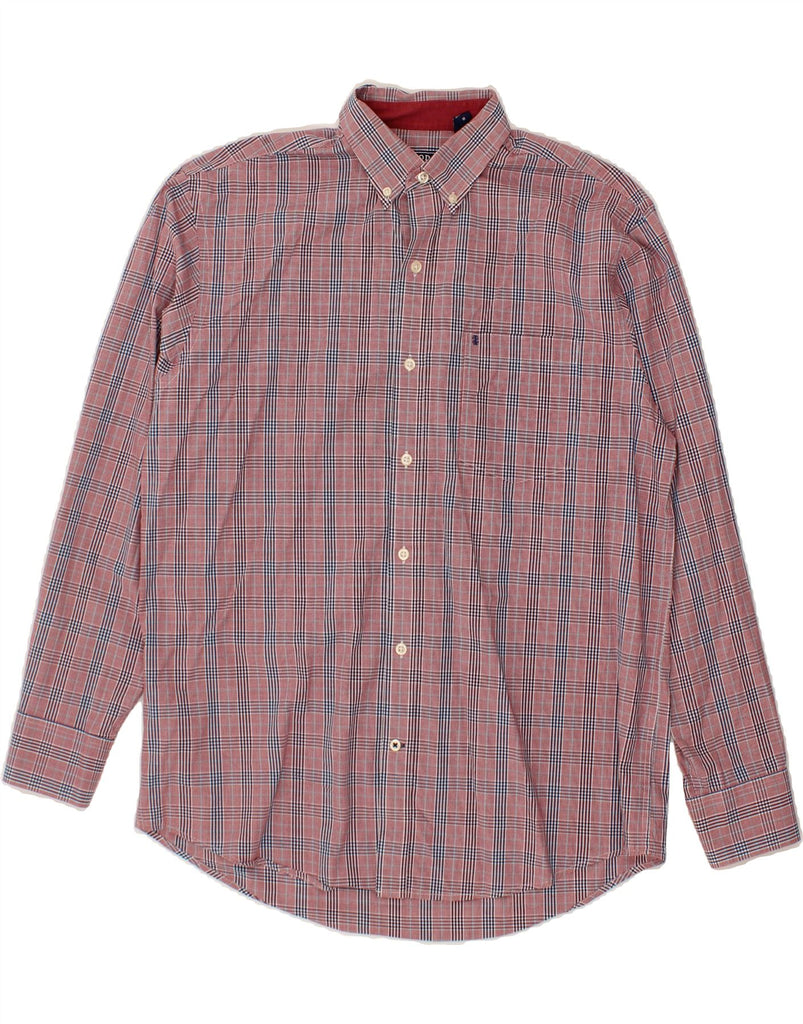 IZOD Mens Shirt Medium Red Check Cotton Vintage Izod and Second-Hand Izod from Messina Hembry 