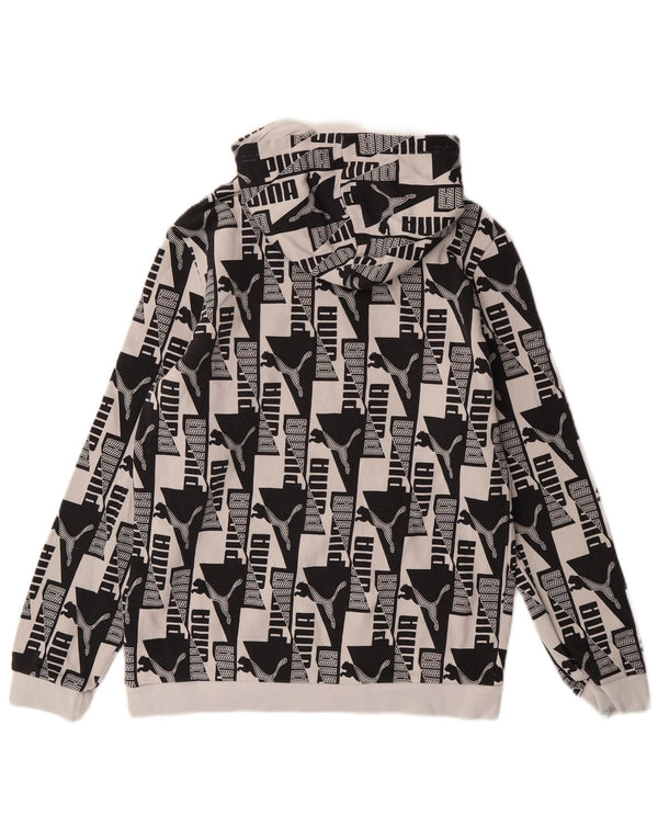 Puma Boys Graphic Hoodie Jumper 15-16 Years Black Cotton